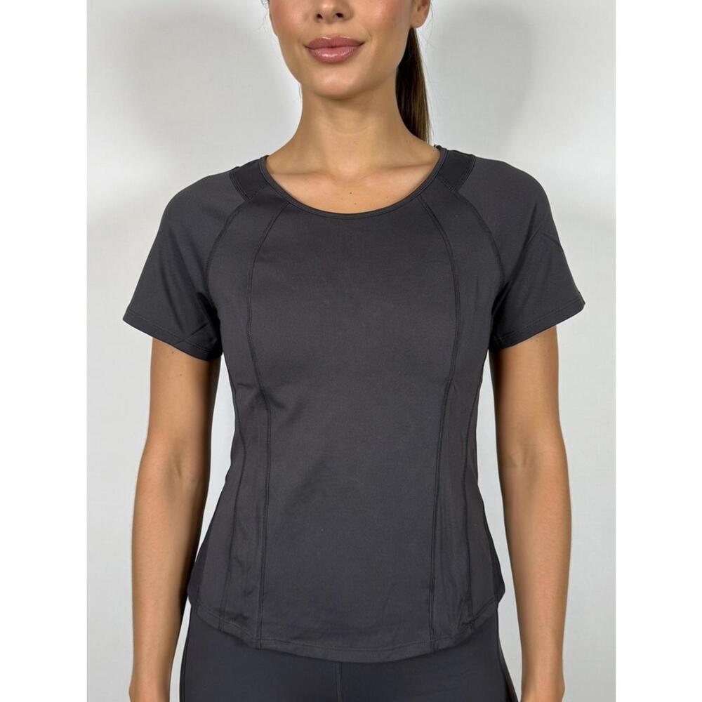 NWT Halara Black Short Sleeve Performance Shirt Top Mesh Panels Size Small